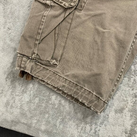Aeropostale A87 Shorts Mens Size 29x10” Brown Cargo Drawstring Distressed Y2K - Picture 8 of 12